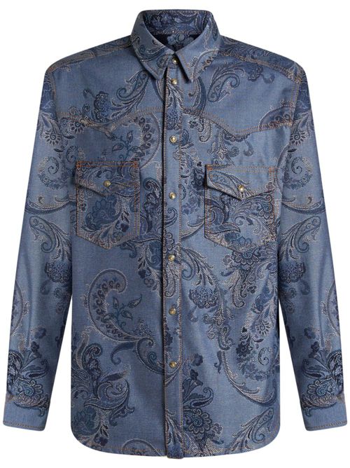 Paisley denim shirt - Blue