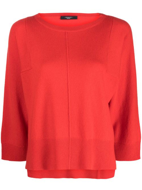 Alce boat-neck cashmere top - Red