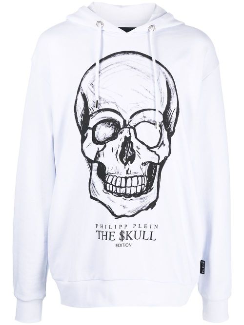 Skull-print hoodie - White