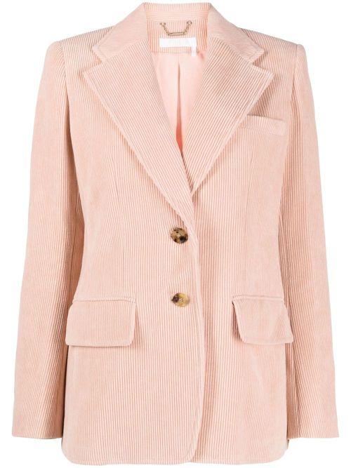 Single-breasted corduroy blazer - Pink