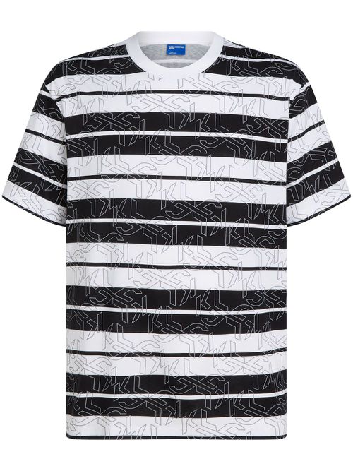 Striped logo-print T-shirt - Black