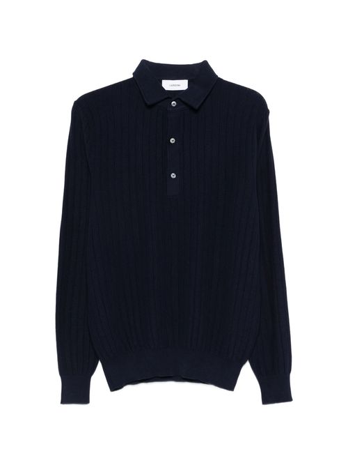Knit Polo Shirt with Classic Collar and Three-Button Placket