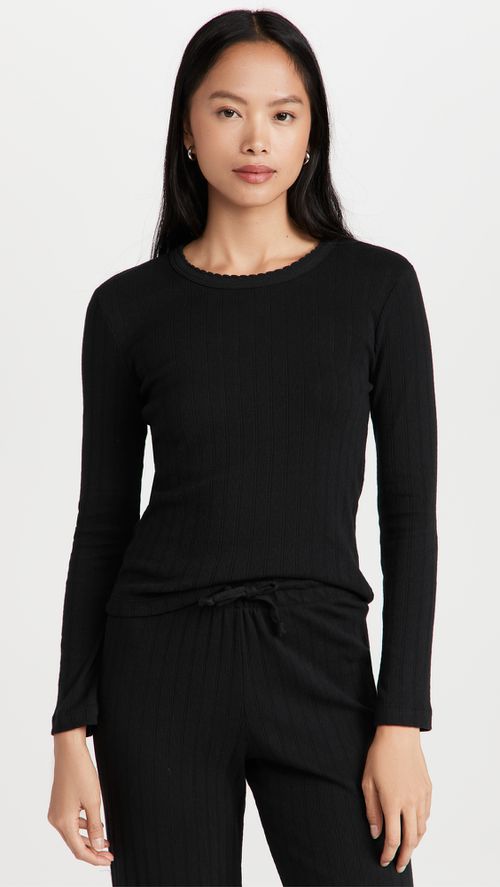 Pointelle Slim Fit Long Sleeves