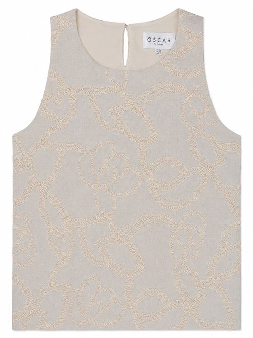 Textured Linen-Blend Top