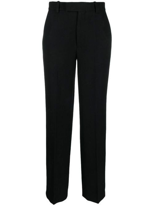 Pressed-crease straight-leg trousers - Black