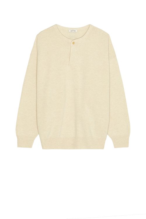 Fear of God Henley Sweater in Bone - Cream.  XL also in L