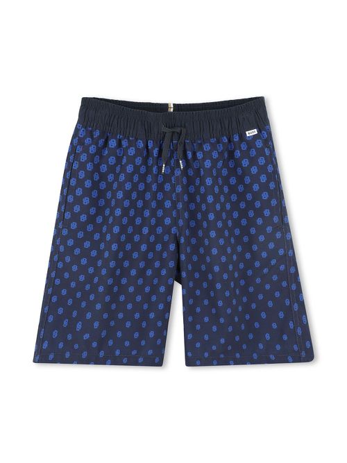 Monogram-print swim shorts - Blue