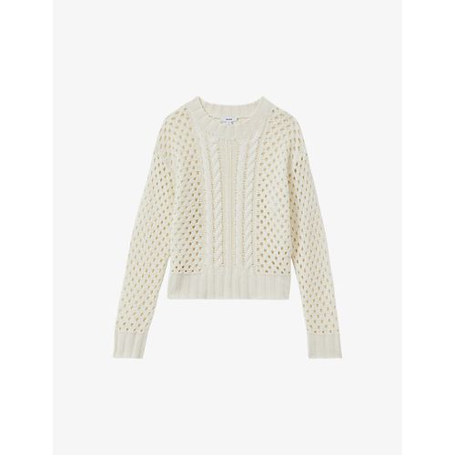 Womens Ivory Marie Boxy-fit Cable-knit Wool and Cashmere-blend Jumper