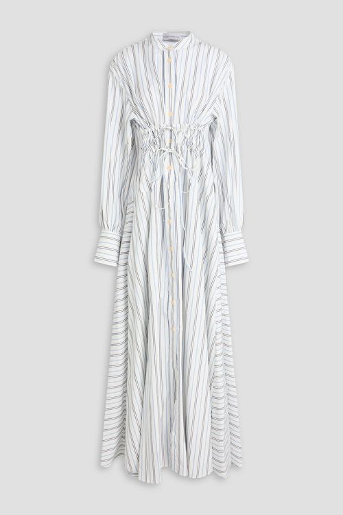 Striped cotton maxi dress - White - UK 12