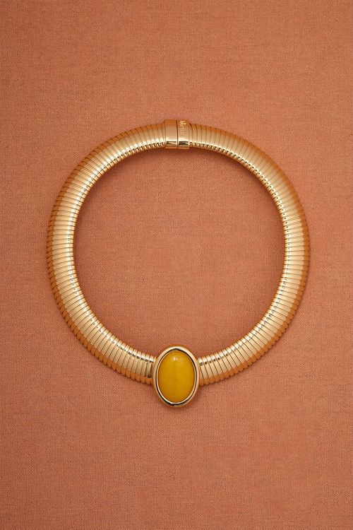Julietta for FWRD Opyum Necklace in Metallic Gold,Yellow