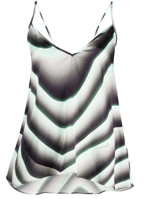 Wave print asymmetric top - Green