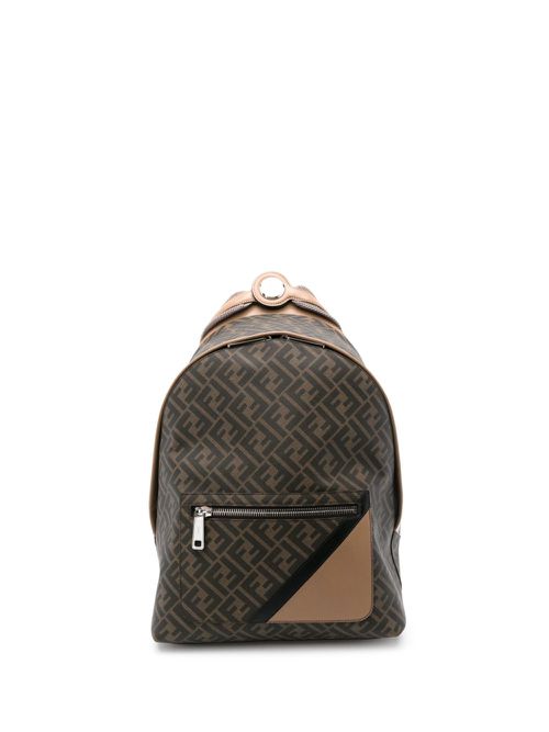 Chiodo Diagonal FF-print backpack - Brown