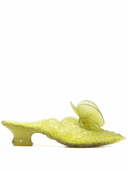 X Melissa Floral Point mules - Green