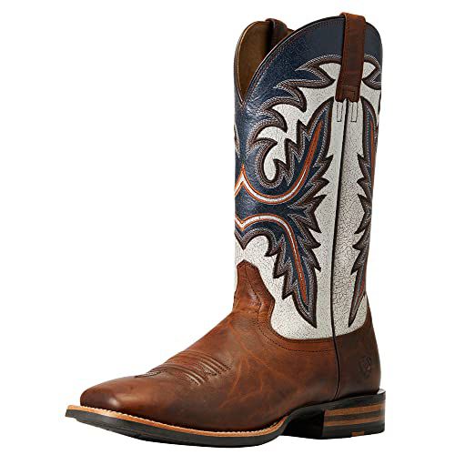 ARIAT Men's Brushrider Western Boot - Suntan Roughout/Rusty Brown