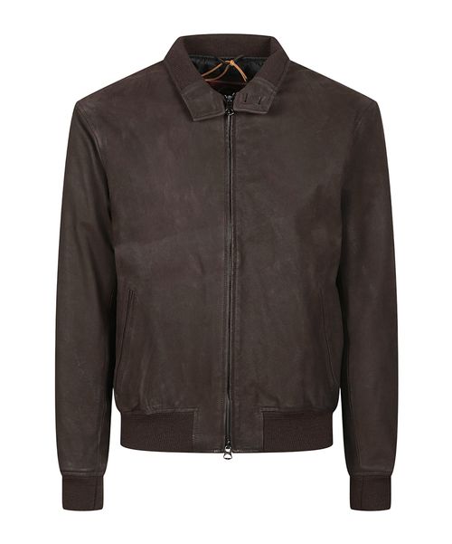 Long-sleeve leather jacket