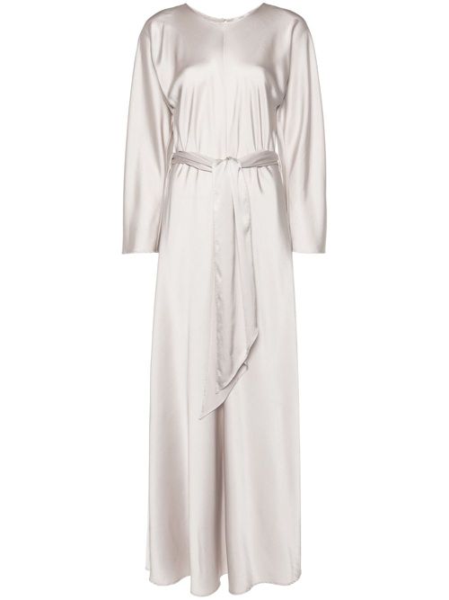 Belted satin maxi dress - Neutrals