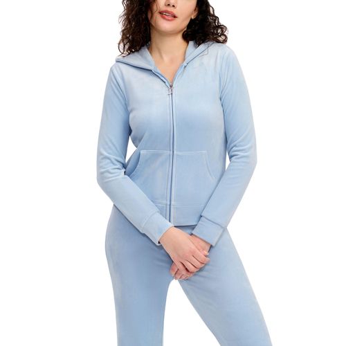 VELOUR JACKET - Light Blue L:- Light Blue