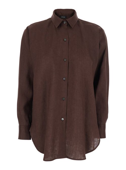 Linen Shirt — Brown