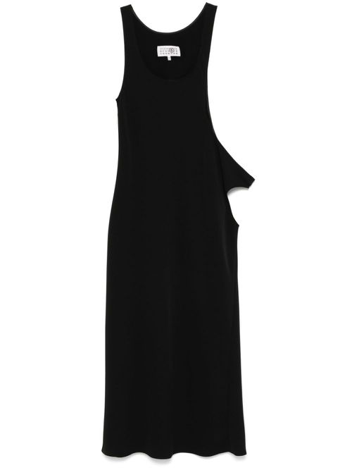 Asymmetric midi dress - Black