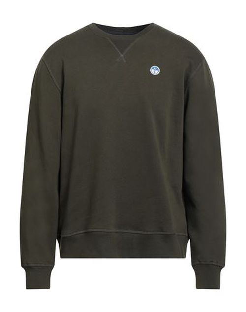 Man Sweatshirt Military green Size L Cotton