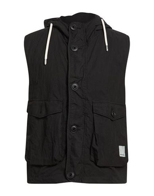 Man Vest Black Size 36 Cotton, Polyamide