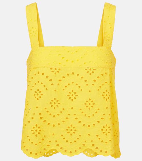Poupette St Barth Noa broderie anglaise cotton top