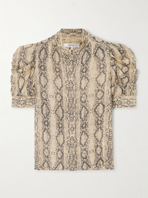 Gillian Snake-print Silk-chiffon Shirt - Animal print