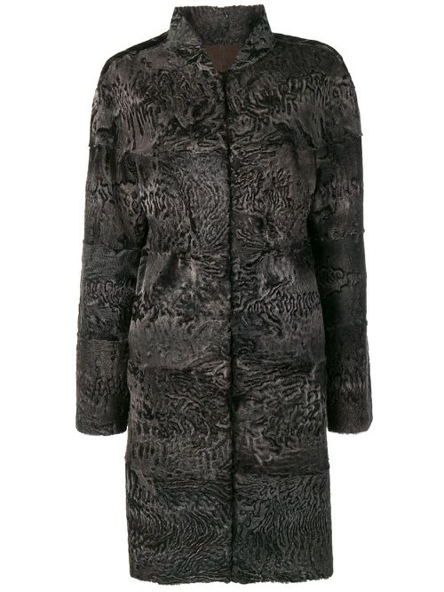 Beatrice fur trimmed coat - Blue