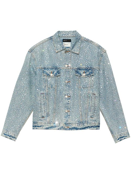 Rhinestone-embellished denim jacket - Blue