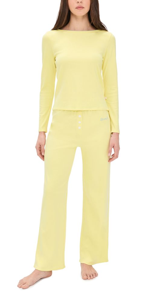 Cozy Brunch Pajama Set Sunshine Yellow