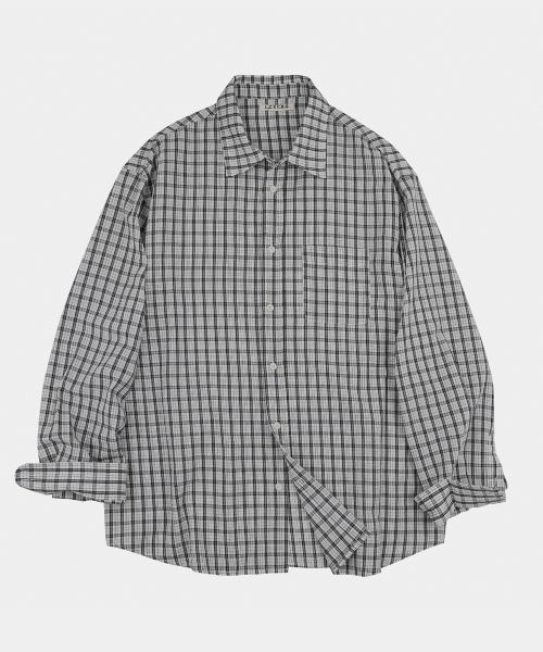Clove Wrinkle Check Shirt Ivory