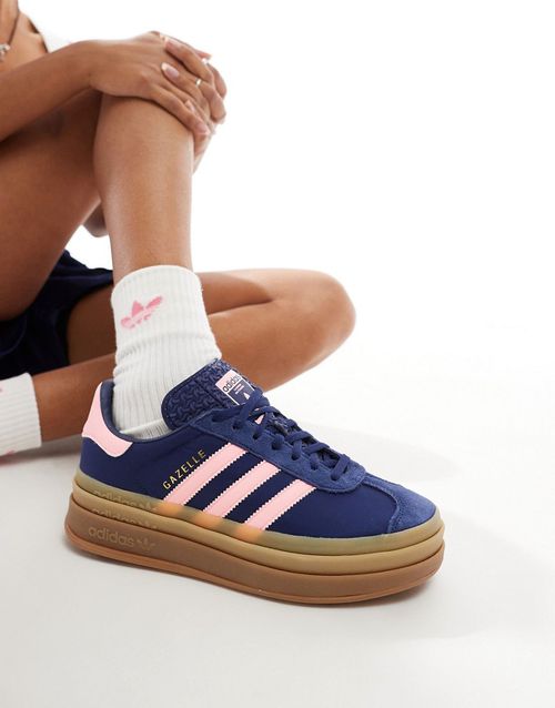 Gazelle Bold sneakers in navy and pink