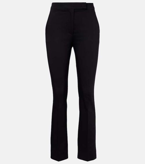 Cotton-blend cropped slim pants