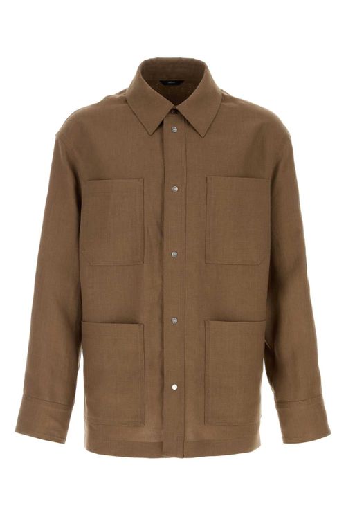 Linen Overshirt Jacket — Beige