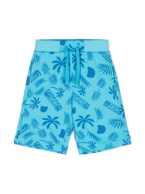 Logo-print cotton shorts - Blue
