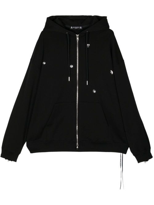 Skull-print cotton hoodie - Black