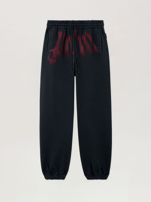 Big Waist Logo Sweatpants Man  Black Burgundy