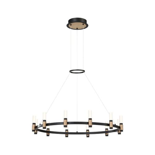 Deep Black Brass LED Chandelier from the Albany Collection