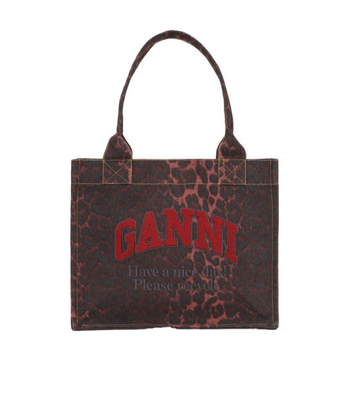 Red Leopard Print Canvas Tote Bag