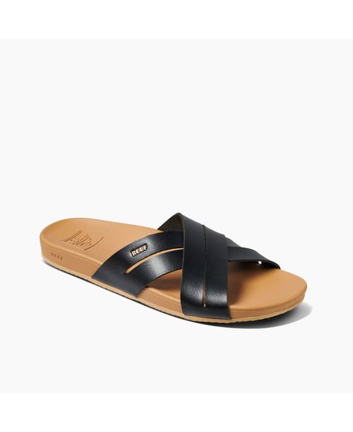 Women's Cushion Spring Bloom Double Strap Sandal - Black, Tan