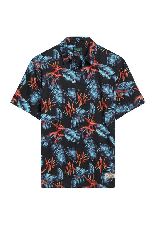Superdry & Co Camicia turchese / blu colomba / rosso arancione / nero