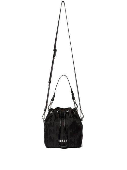 Logo-lettering bucket bag - Black