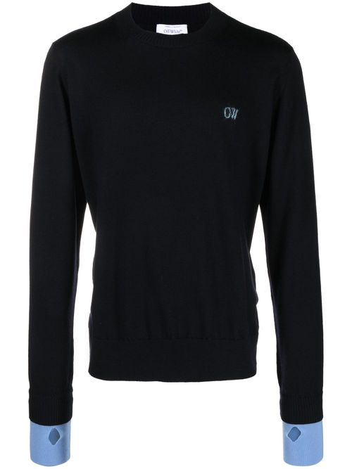 Ow crew-neck jumper - Blue