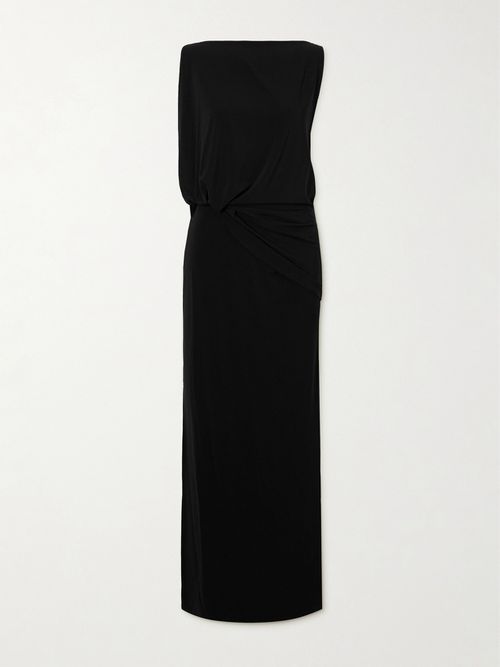 Peplo Stretch-jersey Maxi Dress - Black