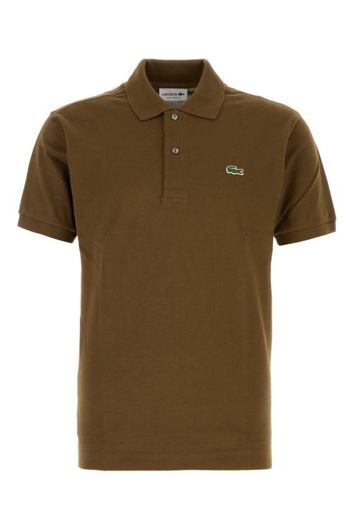 Piquet Cotton Polo Shirt — Brown