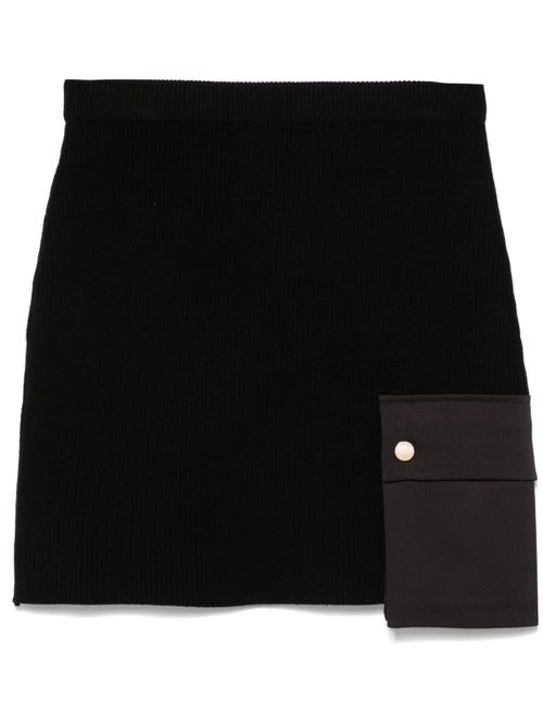 Knitted pocket mini skirt - Black