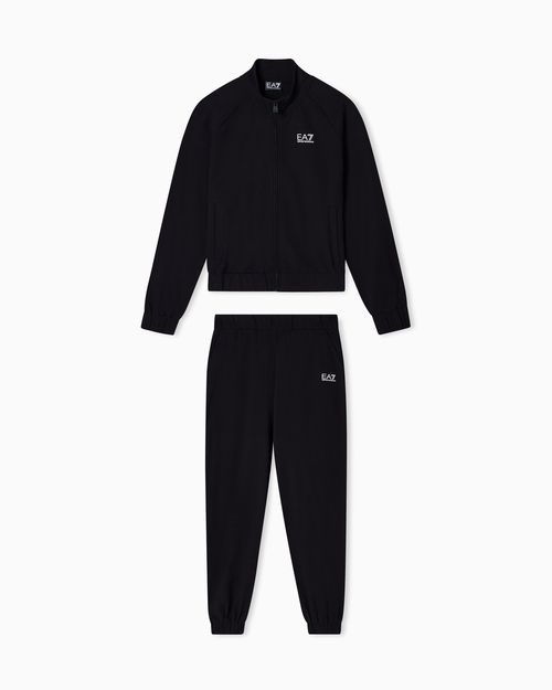 Stretch cotton-blend tracksuit with logo