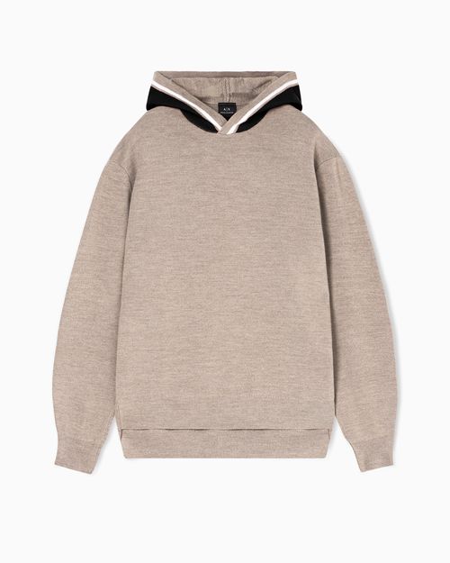 Contrast hooded sweater