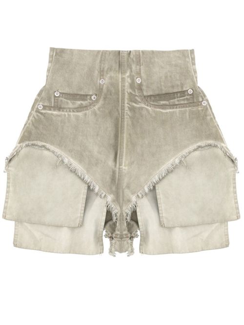 Beige Solid Shorts