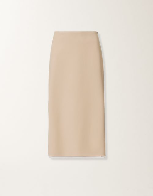 Midi skirt in techno tailoring, nude